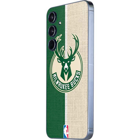 NBA Milwaukee Bucks Split Canvas Galaxy A55 5G Skin